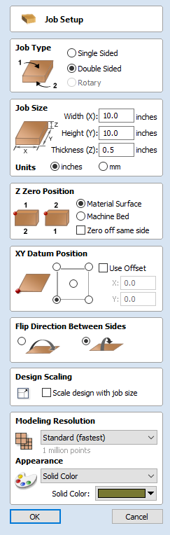 Job Setup Form - Double Sided